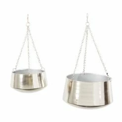 Coupon ❤️ Grayson Lane 12-in W x 7-in H Silver Metal Hanging Wall Planter - 2-Pack ⌛ 7 Coupon ❤️ Grayson Lane 12-in W x 7-in H Silver Metal Hanging Wall Planter - 2-Pack ⌛ -GRAYSON LANE Sales 2022 330941352 AlternateImage5 l