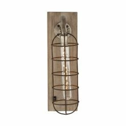 Deals 🔥 Grayson Lane 10-in W Distressed Brown Industrial Wall Sconce 💯