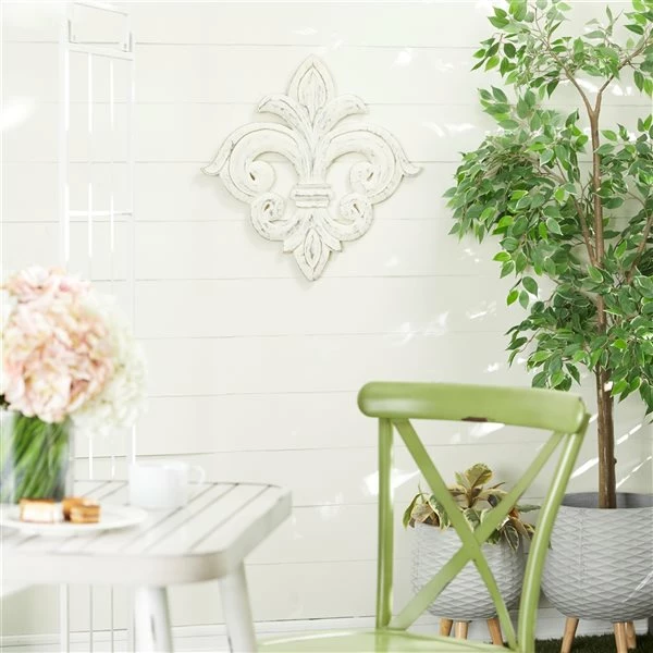 Cheapest 👍 Grayson Lane 24-in H x 24-in W Ornamental White Wood Wall Accent 🎉 2 Cheapest 👍 Grayson Lane 24-in H x 24-in W Ornamental White Wood Wall Accent 🎉 - Image 2