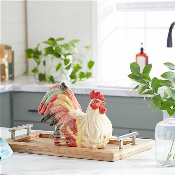 Cheapest ๐ Grayson Laneย 9-in xย 15-in Red Ceramic Farmhouse Rooster Garden Sculpture ๐ 2 Cheapest ๐ Grayson Laneย 9-in xย 15-in Red Ceramic Farmhouse Rooster Garden Sculpture ๐ - Image 2