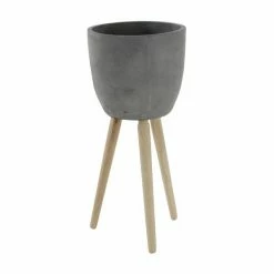 Outlet 🥰 Grayson Lane 16-in W x 32-in H Grey Clay Planter 🛒 -GRAYSON LANE Sales 2022 330941375 AlternateImage5 l