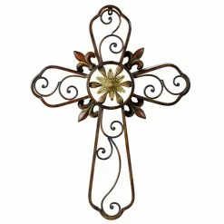 Cheapest 🛒 Grayson Lane 31-in H x 23-in W Traditional Metal Cross Wall Accent 🧨 -GRAYSON LANE Sales 2022 330941376 AlternateImage7 l