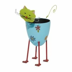 Best Sale 👏 Grayson Lane 16-in W x 19-in H Blue Metal Planter 😍 -GRAYSON LANE Sales 2022 330941392 AlternateImage5 l