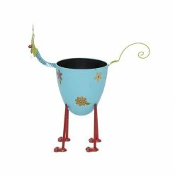 Best Sale 👏 Grayson Lane 16-in W x 19-in H Blue Metal Planter 😍 -GRAYSON LANE Sales 2022 330941392 AlternateImage6 l