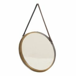 Budget 🧨 Grayson Lane 33-in L x 20-in W Round Gold Framed Wall Mirror 🛒 -GRAYSON LANE Sales 2022 330941395 AlternateImage5 l