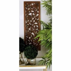 Best Sale 🛒 Grayson Lane 36-in H x 12-in W Traditional Floral Brown Wood Wall Accent ✔️ -GRAYSON LANE Sales 2022 330941408 AlternateImage3 l