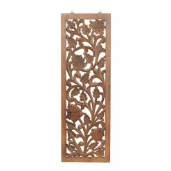 Best Sale 🛒 Grayson Lane 36-in H x 12-in W Traditional Floral Brown Wood Wall Accent ✔️