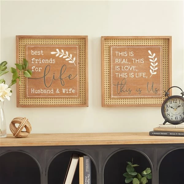 Best deal 👏 Grayson Lane 15.8-in H x 15.8-in W Farmhouse Wood Wall Accent - Set of 2 😀 2 Best deal 👏 Grayson Lane 15.8-in H x 15.8-in W Farmhouse Wood Wall Accent - Set of 2 😀 - Image 2
