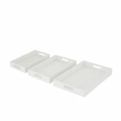 Outlet 👏 Grayson Lane White Rectangle Serving Trays - Set of 3 👏