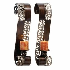 Wholesale 🎁 Grayson Lane 2 Candle Brown Metal Sconce Candle Holder - Set of 2 ✔️