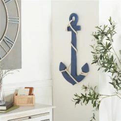 Best deal 💯 Grayson Lane 27-in H x 15-in W Costal Blue Wood Anchor Wall Accent ⭐ -GRAYSON LANE Sales 2022 330941494 AlternateImage3 l