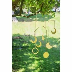 Hot Sale 🥰 Grayson Lane Electric 38-in Matte Gold Metal Celestial Moon Wind Chime - Set of 2 ❤️ -GRAYSON LANE Sales 2022 330941503 AlternateImage2 l