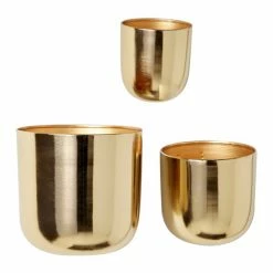 Brand new 😀 Grayson Lane 9-in W x 9-in H Gold Metal Hanging Planter - 3-Pack 🎉