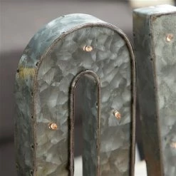 Deals 🤩 Grayson Lane Farmhouse Galvanized Iron Grey Love Decorative Sign with LED Lights 😍 -GRAYSON LANE Sales 2022 330941553 AlternateImage5 l