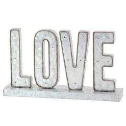 Deals 🤩 Grayson Lane Farmhouse Galvanized Iron Grey Love Decorative Sign with LED Lights 😍
