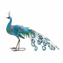 Buy 🛒 Grayson Lane 20-in x 31-in Turquoise Iron Eclectic Peacock Garden Sculpture ✨