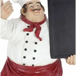 New 🔔 Grayson Lane Traditional Red/White Polystone Decorative Chef with Chalkboard Sign 🧨 -GRAYSON LANE Sales 2022 330941567 AlternateImage5 l