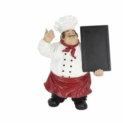 New 🔔 Grayson Lane Traditional Red/White Polystone Decorative Chef with Chalkboard Sign 🧨 -GRAYSON LANE Sales 2022 330941567 AlternateImage7 l