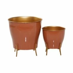 Best deal ⌛ Grayson Lane 11.85-in W x 12-in H Orange Metal Wall Planter - 2-Pack 👍 -GRAYSON LANE Sales 2022 330941614 AlternateImage5 l