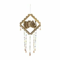 Best reviews of 😀 Grayson Lane 30-in Gold Metal Peacock Wind Chime with Multicoloured Glass Beads 🤩 -GRAYSON LANE Sales 2022 330942159 AlternateImage7 l