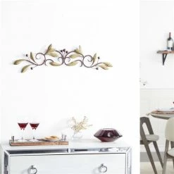 Best reviews of 😉 Grayson Lane 6-in H x 31-in W Traditional Floral Metal Wall Accent ⌛ -GRAYSON LANE Sales 2022 330942172 AlternateImage3 l