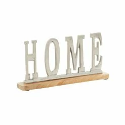 Best Pirce 🛒 Grayson Lane Glam Silver Wood/Aluminum Home Sign Tabletop Decoration 🤩