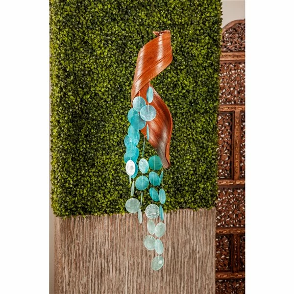 Discount 🔔 Grayson Lane 27-in Blue Capiz Shell Wind Chime with Coconut Canopy 🧨 2 Discount 🔔 Grayson Lane 27-in Blue Capiz Shell Wind Chime with Coconut Canopy 🧨 - Image 2