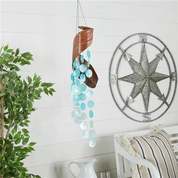 Discount 🔔 Grayson Lane 27-in Blue Capiz Shell Wind Chime with Coconut Canopy 🧨 3 Discount 🔔 Grayson Lane 27-in Blue Capiz Shell Wind Chime with Coconut Canopy 🧨 - Image 3