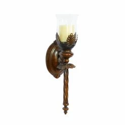 Buy ⭐ Grayson Lane 1-Candle Brown Metal Sconce Candle Holder 🔔