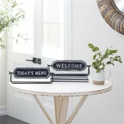 Cheap ⭐ Grayson Lane Farmhouse Black Iron Welcome/Today's Menu Sign Tabletop Decoration with White Trim - Set of 2 🥰 -GRAYSON LANE Sales 2022 330942197 AlternateImage2 l