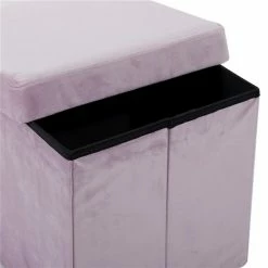 Promo 👏 Grayson Lane Modern Pink Polyester Square Integrated Storage Ottoman ❤️ -GRAYSON LANE Sales 2022 330942200 AlternateImage3 l