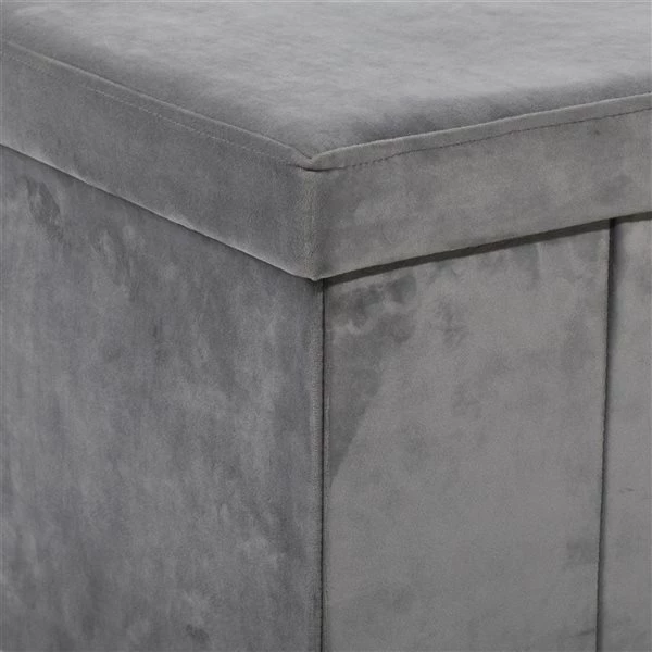 New ๐ฏ Grayson Lane Modern Grey Polyester Square Integrated Storage Ottoman ๐ฏ 4 New ๐ฏ Grayson Lane Modern Grey Polyester Square Integrated Storage Ottoman ๐ฏ - Image 4