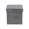 New 💯 Grayson Lane Modern Grey Polyester Square Integrated Storage Ottoman 💯