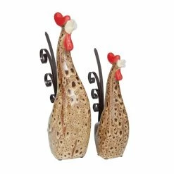Cheap 🧨 Grayson Lane Multicolour Rooster Garden Statues - Set of 2 😍