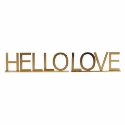 Deals ⭐ Grayson Lane Traditional Gold Metal Hello/Love Sign Tabletop Decoration - Set of 2 😉 -GRAYSON LANE Sales 2022 330942206 AlternateImage7 l
