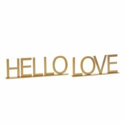 Deals ⭐ Grayson Lane Traditional Gold Metal Hello/Love Sign Tabletop Decoration - Set of 2 😉