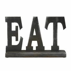 Flash Sale 🔔 Grayson Lane Industrial Antique Black MDF Eat Sign Tabletop Decoration ❤️