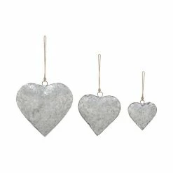Wholesale 🔔 Grayson Lane 21-in Grey Metal Heart-Shaped Wind Chime - Set of 3 😀