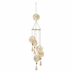 Hot Sale 🎉 Grayson Lane 39-in Eclectic Gold Celestial Metal Sunface Wind Chime ❤️