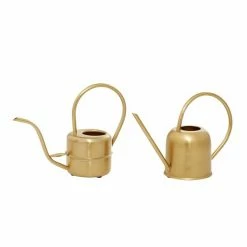 Best Pirce 😉 Grayson Lane 10-in x 8-in Gold Metal Glam Planters with Handles - Set of 2 💯