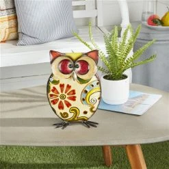 Promo 🎁 Grayson Lane 11-in H x 8-in W Yellow Owl Garden Statue 👍 -GRAYSON LANE Sales 2022 330942255 AlternateImage2 l