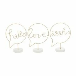 Flash Sale ✔️ Grayson Lane Traditional Gold MDF/Iron Speech Balloons Tabletop Decoration - Set of 3 😍 -GRAYSON LANE Sales 2022 330942257 AlternateImage7 l