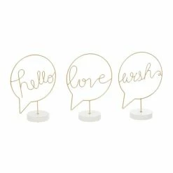 Flash Sale ✔️ Grayson Lane Traditional Gold MDF/Iron Speech Balloons Tabletop Decoration - Set of 3 😍