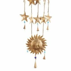 Best Pirce ⭐ Grayson Lane 39-in Gold Metal Sunface Wind Chime with Moon and Stars ✨ -GRAYSON LANE Sales 2022 330942267 AlternateImage3 l