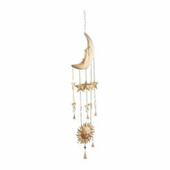 Best Pirce ⭐ Grayson Lane 39-in Gold Metal Sunface Wind Chime with Moon and Stars ✨ -GRAYSON LANE Sales 2022 330942267 AlternateImage5 l