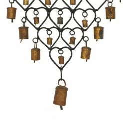 Deals 👍 Grayson Lane 30-in Bohemian Gold Metal Heart-Shaped Structure with Bells Wind Chime 🌟 -GRAYSON LANE Sales 2022 330942276 AlternateImage3 l