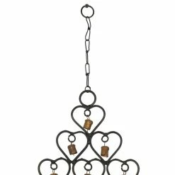 Deals 👍 Grayson Lane 30-in Bohemian Gold Metal Heart-Shaped Structure with Bells Wind Chime 🌟 -GRAYSON LANE Sales 2022 330942276 AlternateImage4 l