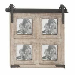 Discount ✔️ Grayson Lane Brown Wood Farmhouse Wall Photo Frame (5-in x 5-in) 🎁