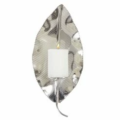 Promo 🎉 Grayson Lane 1-Candle Silver Metal Sconce Candle Holder 😉