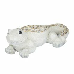New 🥰 Grayson Lane 6.45-in H x 19.05-in W White Lizard Garden Statue 🥰